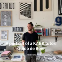 A portrait of a KABK tutor: Guido de Boer